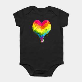 Rainbow Heart Drip Baby Bodysuit